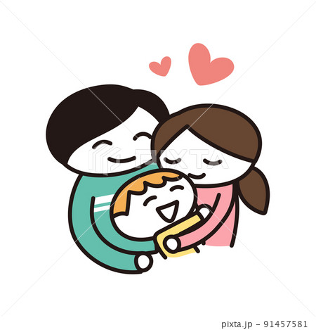 親と子供の愛のイラスト 91457581