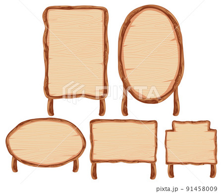 Set of wooden sign banner Set of wooden sign banner 91458009