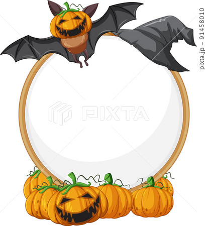 Blank wooden signboard with bat in halloween theme Blank wooden signboard with bat in halloween theme 91458010