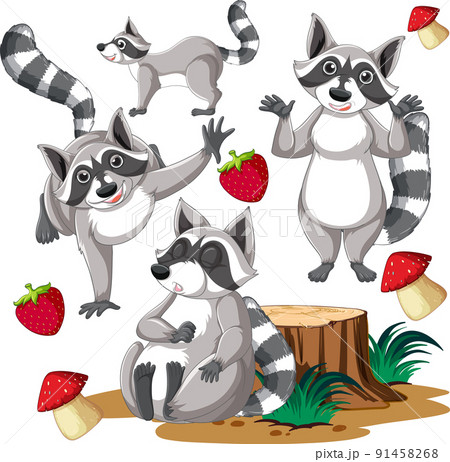 Seamless pattern with wild animals 91458268