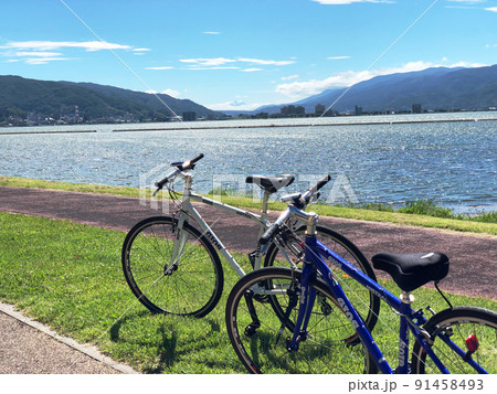 諏訪湖の湖畔サイクリング 91458493