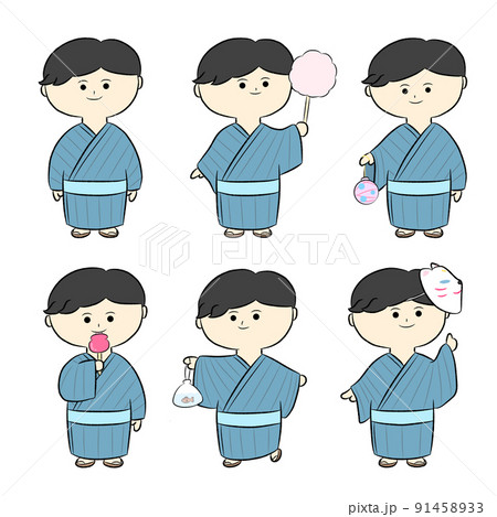 黒髪の浴衣男子　6点セット① 91458933