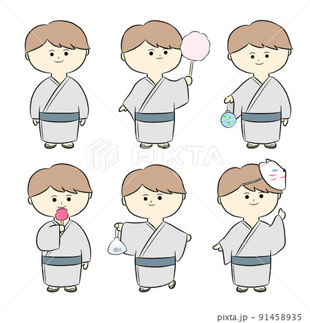 茶髪の浴衣男子　6点セット② 91458935