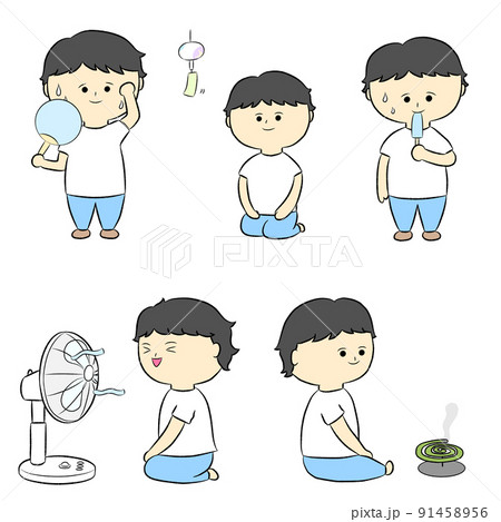 夏の日常を送る黒髪男子　5点セット 91458956