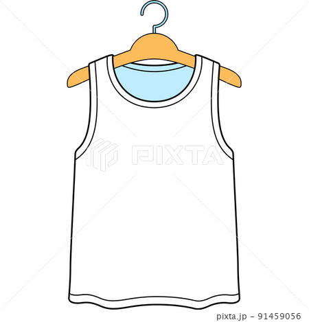 ハンガーに掛かったタンクトップのイラストのイラスト素材
