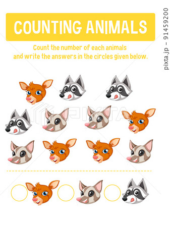Worksheet design for counting animal Worksheet design for counting animal 91459200