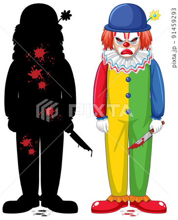 Set of scary clown on white background 91459293