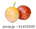 fresh passion fruit isolated on white background 91459395