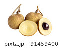 fresh longan fruit isolated on white background 91459400