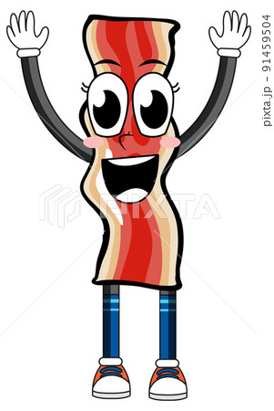 Bacon slice with happy face 91459504