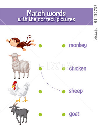 Worksheet design for matching words Worksheet design for matching words 91459737