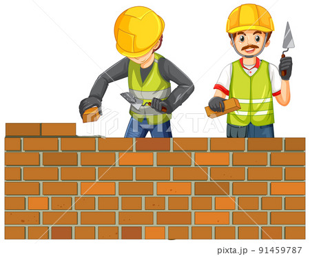 Construction worker cartoon character 91459787