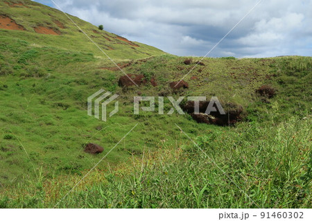 イースター島のプカオの製造工場プナ・パウ 91460302