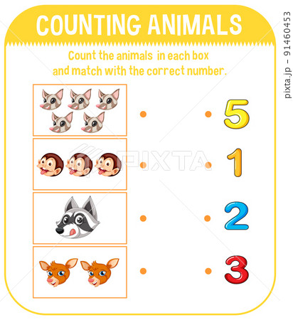 Worksheet design for counting animals Worksheet design for counting animals 91460453