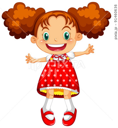 excited little girl cartoon