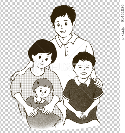 5 person family clipart of 4