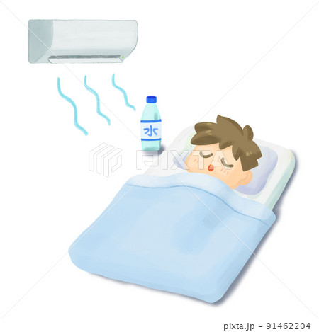水を枕元に置く人　クーラー付き 91462204