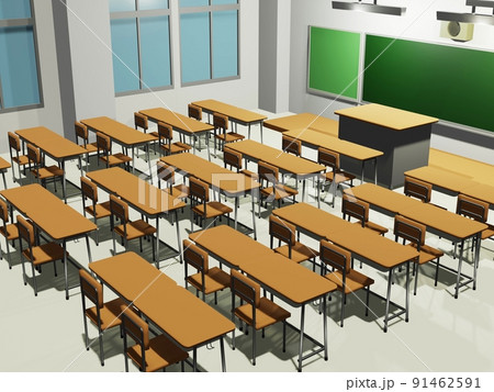 3D classroom - Stock Illustration [91462591] - PIXTA