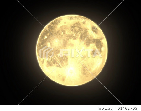 満月の夜空　背景素材 91462795