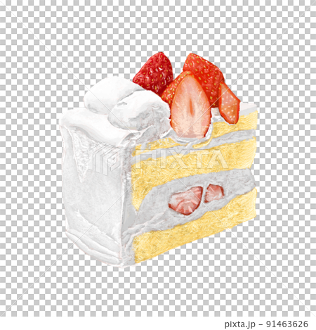 後ろから見たかわいい手書きのショートケーキイラスト 後ろから見たかわいい手書きのショートケーキイラスト 91463626