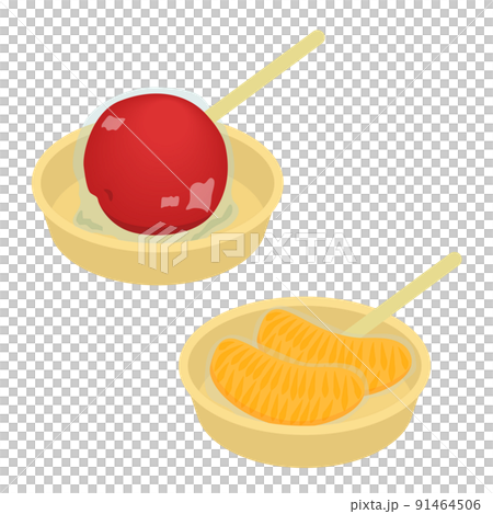 Illustration of anzu candy and orange candy Illustration of anzu candy and orange candy 91464506