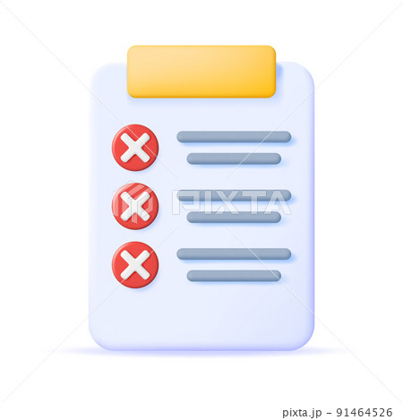 3D Paper Clipboard Holder with Wrong Checklist 3D Paper Clipboard Holder with Wrong Checklist 91464526