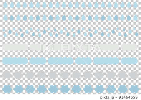 一套簡單可愛的雨雲線條藍灰 91464659