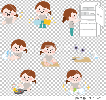 Illustration set of food poisoning prevention 91465245