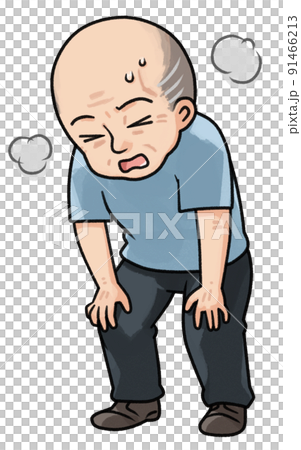 Shortness of breath senior man 91466213