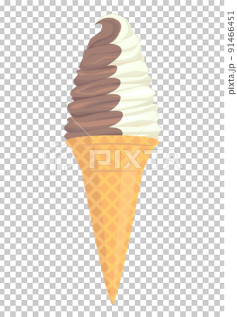 Illustration of chocolate vanilla soft serve 91466451