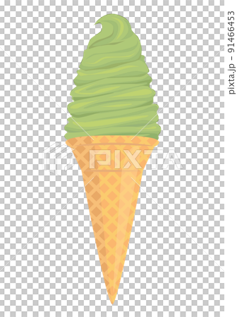 抹茶軟冰淇淋插圖 91466453