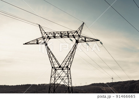 Power line voltage tower Power line voltage tower 91466665