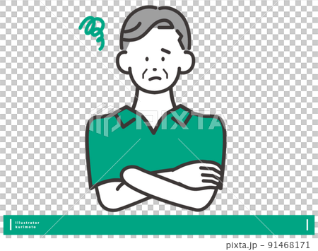 Male illustrations with arms crossed Vector material Male illustrations with arms crossed Vector material 91468171