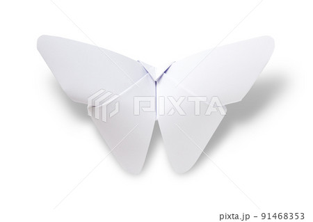 Paper butterfly origami isolated on a white background Paper butterfly origami isolated on a white background 91468353