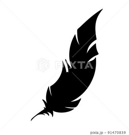 Feather of birds. Black feather silhouette for logo vector set Feather of birds. Black feather silhouette for logo vector set 91470839