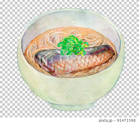 にしんそば 水彩イラスト 鰊 にしんそば 水彩イラスト 鰊 91471598