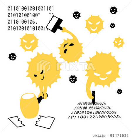 悪さをするコンピューターウイルス。 91471632