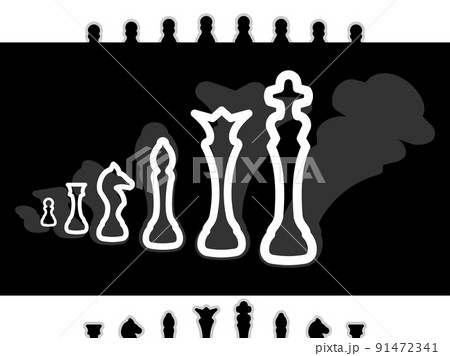 Set of black vector icons, isolated against white background. Illustration on a theme Chess Set of black vector icons, isolated against white background. Illustration on a theme Chess 91472341