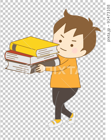 本を運ぶ男の子 91473108