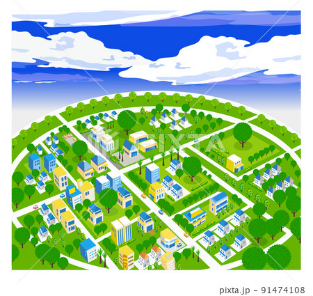 美しい街並みと暮らしの風景。人々が明るく暮らせる自然と住宅が溶け込む街づくり。 91474108