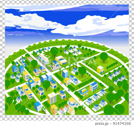 美しい街並みと暮らしの風景。人々が明るく暮らせる自然と住宅が溶け込む街づくり。 91474108