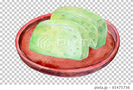 Yomogi mochi watercolor illustration 91475736