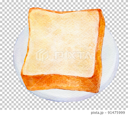 食パン　水彩イラスト 91475999