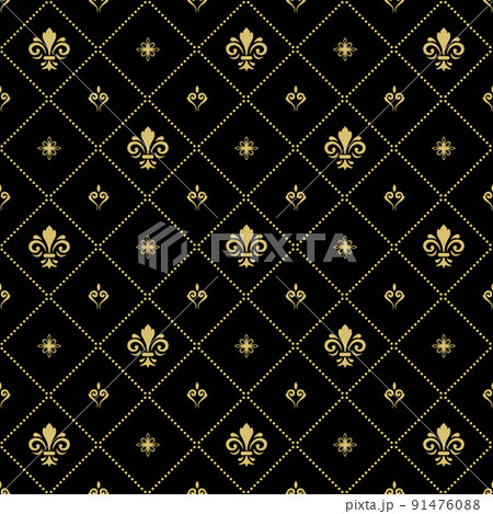 Classic Seamless Vector Fine Pattern With Arabesques 91476088