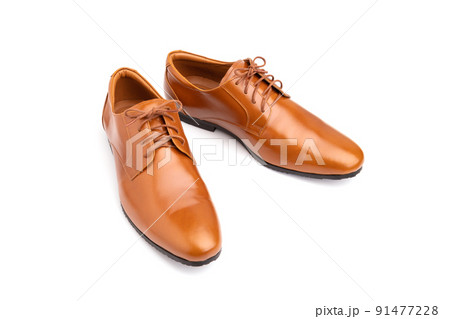 New men leather shoe (brown color) isolated on white New men leather shoe (brown color) isolated on white 91477228