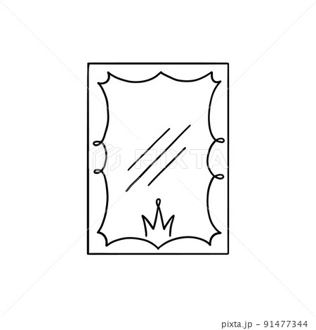 Princess crown mirror doodle frame 91477344