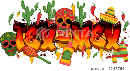 Quality Mexican Food Themed Vector Graphic Design - Tex Mex 91477644