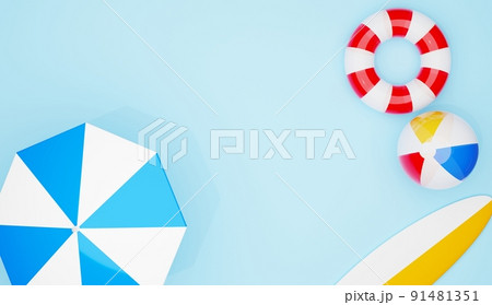 3D素材_夏の海セット 3D素材_夏の海セット 91481351