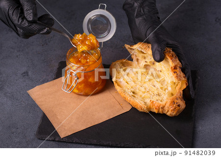 Ruddy with orange jam Ruddy with orange jam 91482039