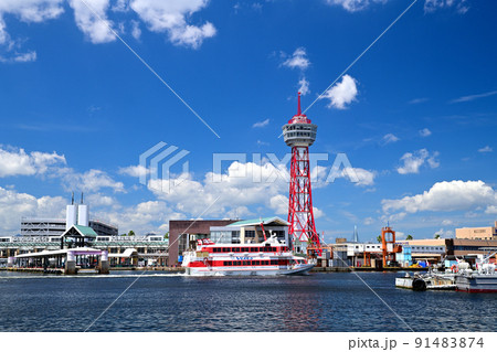 福岡の風景　博多ポートタワー 91483874